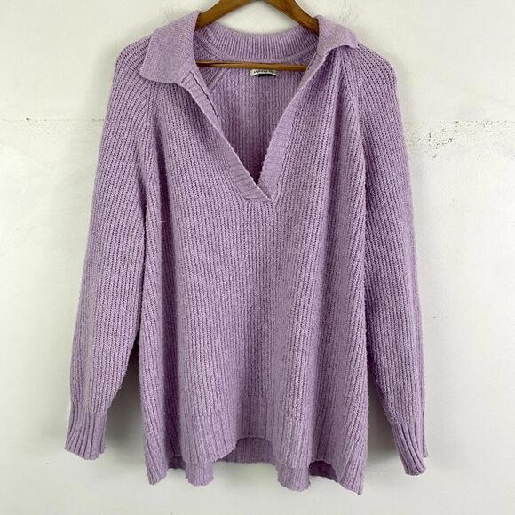 AMERICAN EAGLE purple knit pullover sweater - Picture 3 of 7
